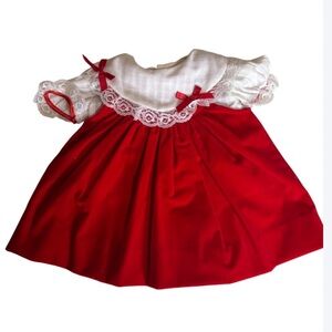 Vintage Babyfair red dress with white top Size 12 Months New with tag